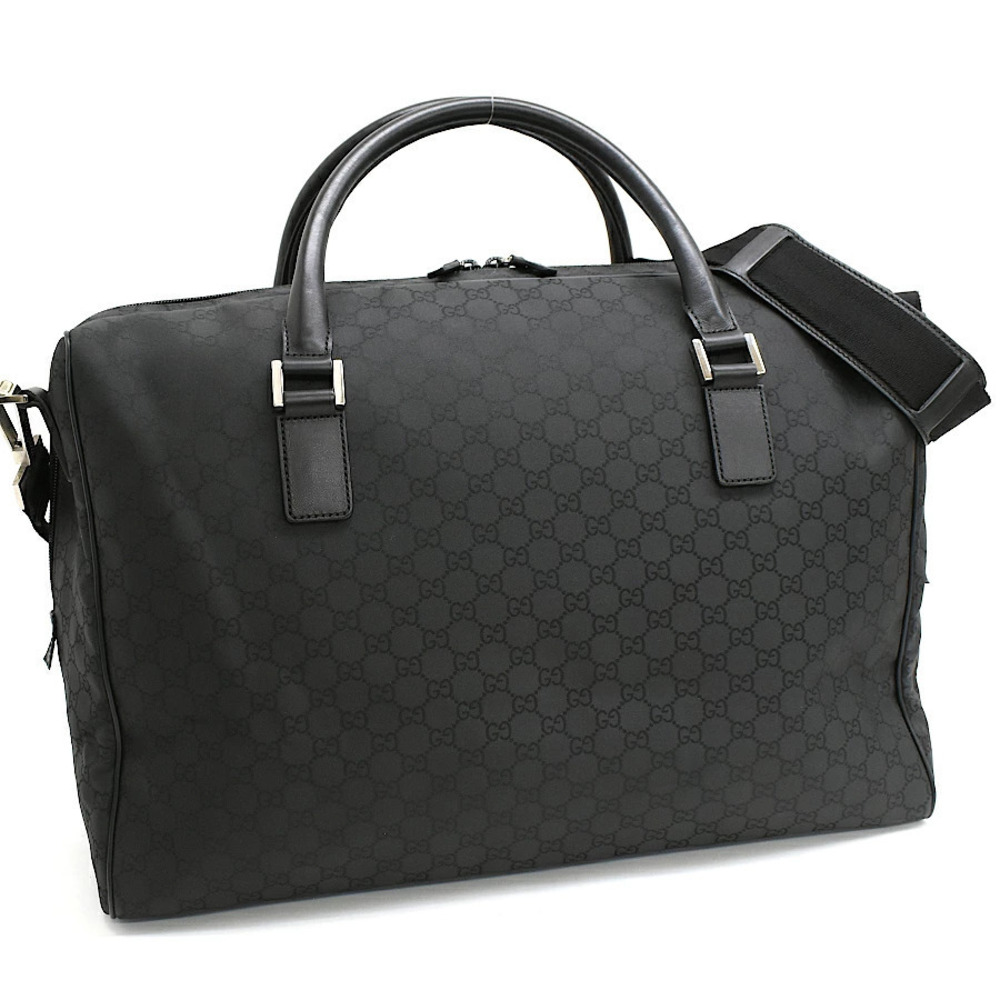 Gucci GG monogram canvas travel duffle bag leather Black